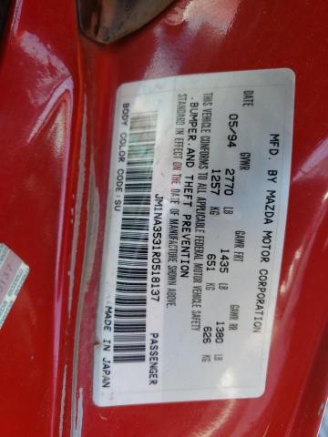 Photo 10 from auction – 1994 MAZDA MX-5 MIATA with VIN JM1NA3531R0518137