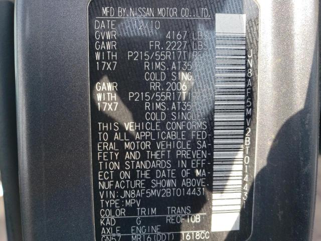 Photo 10 from auction – 2011 NISSAN JUKE S with VIN JN8AF5MV2BT014431