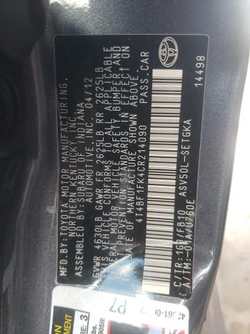 Photo 10 from auction – 2012 TOYOTA CAMRY BASE with VIN 4T4BF1FK4CR214090