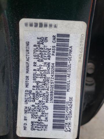 Photo 10 from auction – 1996 TOYOTA COROLLA DX with VIN 1NXBB02E5TZ432264