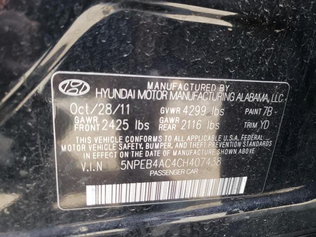 Photo 10 from auction – 2012 HYUNDAI SONATA GLS with VIN 5NPEB4AC4CH407438