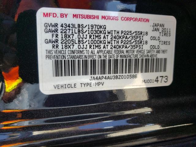 Photo 10 from auction – 2011 MITSUBISHI OUTLANDER with VIN JA4AP4AU3BZ010586