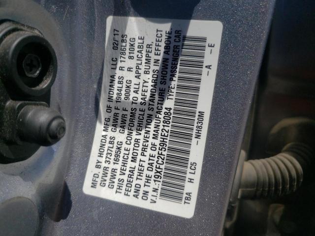 Photo 10 from auction – 2017 HONDA CIVIC LX with VIN 19XFC2F59HE218084