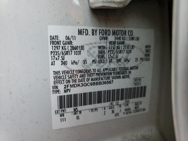 Photo 10 from auction – 2011 FORD EDGE SE with VIN 2FMDK3GC9BBB36587
