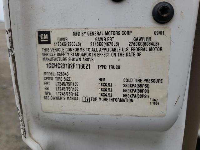 Photo 10 from auction – 2002 CHEVROLET SILVERADO with VIN 1GCHC23102F118821