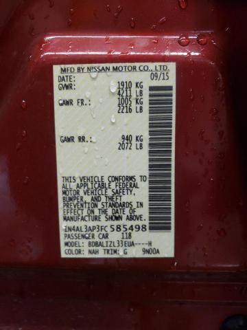 Photo 10 from auction – 2015 NISSAN ALTIMA 2.5 with VIN 1N4AL3AP3FC585498