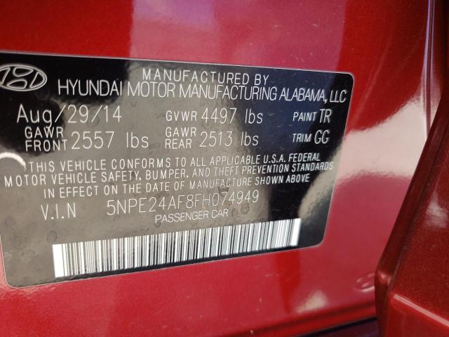 Photo 10 from auction – 2015 HYUNDAI SONATA SE with VIN 5NPE24AF8FH074949