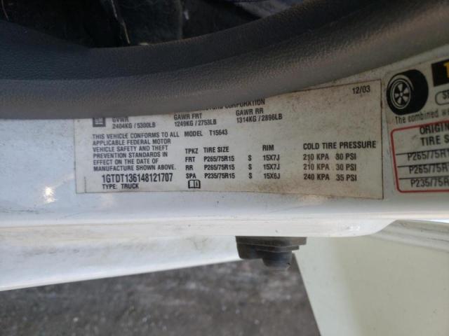 Photo 10 from auction – 2004 GMC CANYON with VIN 1GTDT136148121707
