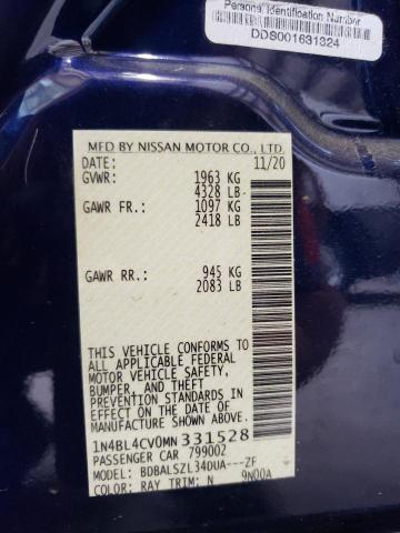Photo 10 from auction – 2021 NISSAN ALTIMA SR with VIN 1N4BL4CV0MN331528