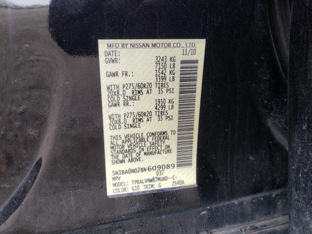 Photo 10 from auction – 2011 NISSAN ARMADA SV with VIN 5N1BA0ND2BN609089