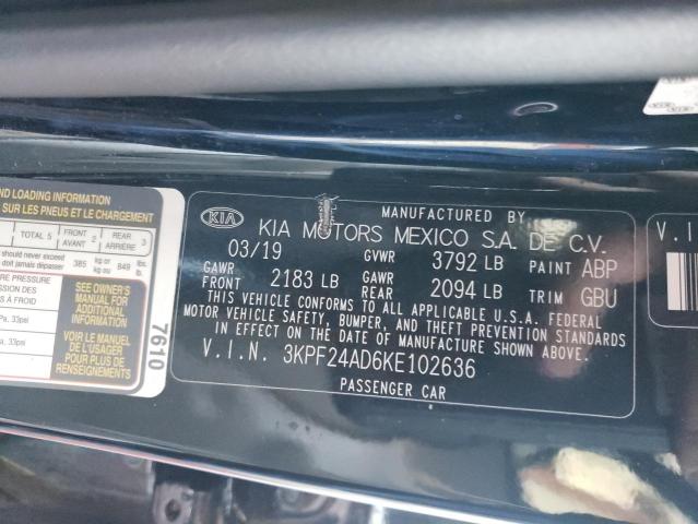 Photo 10 from auction – 2019 KIA FORTE FE with VIN 3KPF24AD6KE102636