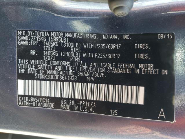 Photo 10 from auction – 2015 TOYOTA SIENNA LE with VIN 5TDKK3DC0FS641938