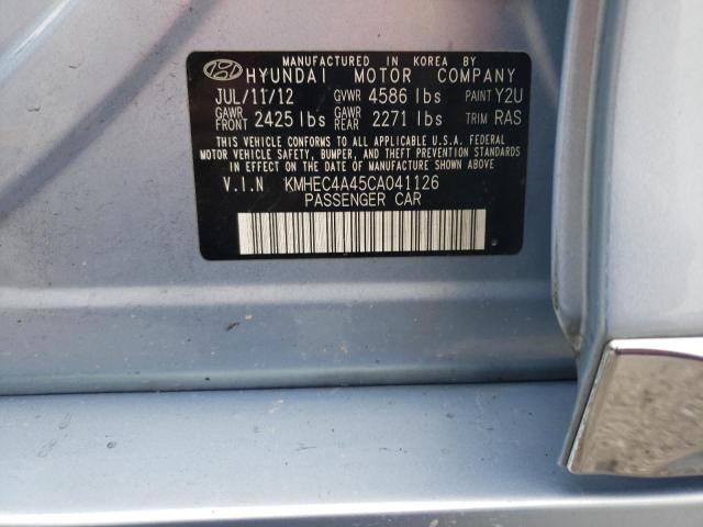 Photo 10 from auction – 2012 HYUNDAI SONATA HYB with VIN KMHEC4A45CA041126