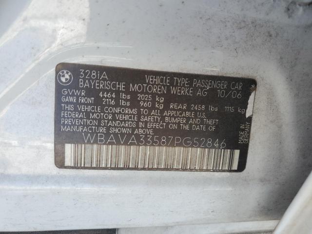 Photo 10 from auction – 2007 BMW 328 I with VIN WBAVA33587PG52846