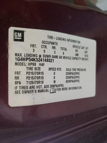 Photo 10 from auction – 2002 BUICK LESABRE CU with VIN 1G4HP54K324148321