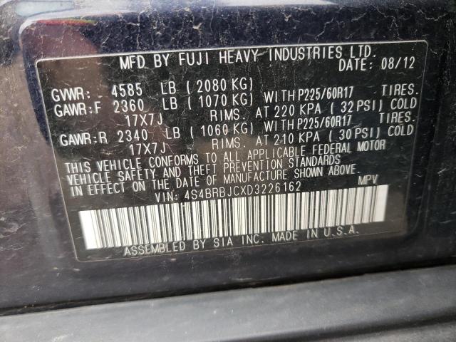 Photo 10 from auction – 2013 SUBARU OUTBACK 2. with VIN 4S4BRBJCXD3226162