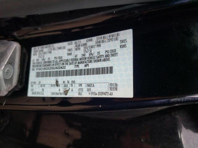 Photo 10 from auction – 2016 FORD ESCAPE SE with VIN 1FMCU9GX2GUA02422