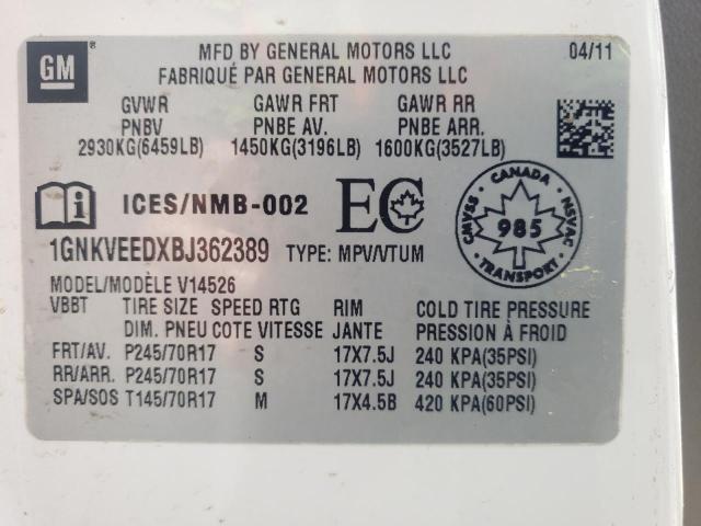 Photo 10 from auction – 2011 CHEVROLET TRAVERSE L with VIN 1GNKVEEDXBJ362389