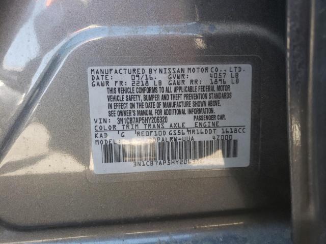 Photo 10 from auction – 2017 NISSAN SENTRA SR with VIN 3N1CB7AP5HY206320