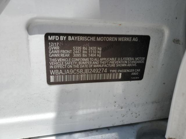 Photo 10 from auction – 2018 BMW 530E with VIN WBAJA9C58JB249274