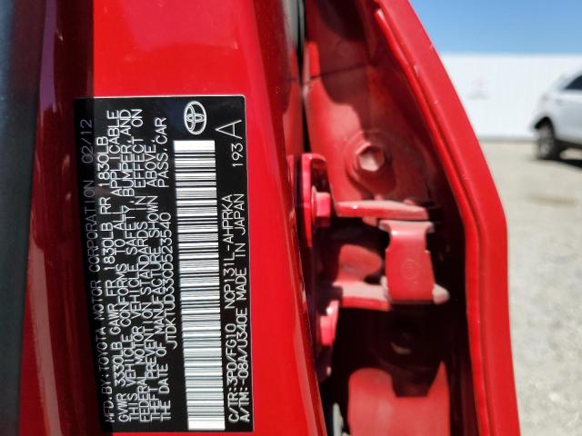 Photo 10 from auction – 2012 TOYOTA YARIS with VIN JTDKTUD33CD523540