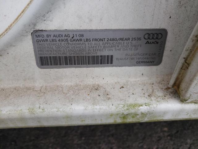 Photo 10 from auction – 2009 AUDI A4 PREMIUM with VIN WAUSF78K19N046150