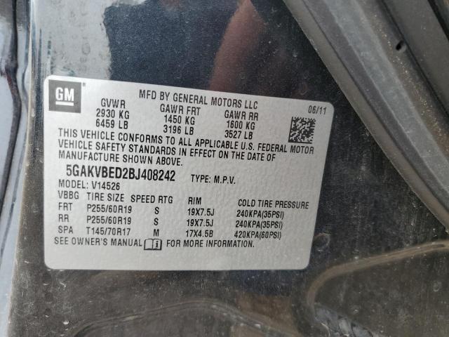 Photo 10 from auction – 2011 BUICK ENCLAVE CX with VIN 5GAKVBED2BJ408242
