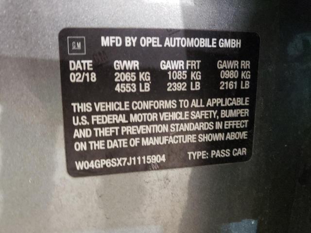 Photo 10 from auction – 2018 BUICK REGAL ESSE with VIN W04GP6SX7J1115904