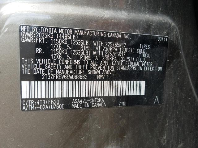 Photo 10 from auction – 2014 TOYOTA RAV4 LE with VIN 2T3ZFREV6EW088862