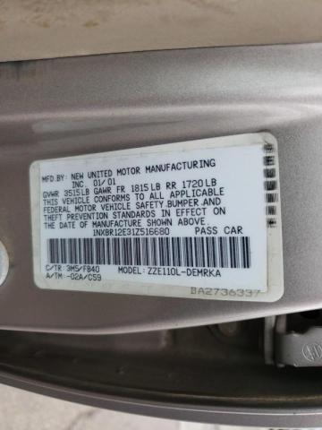 Zdjęcie 10 z aukcji – 2001 TOYOTA COROLLA CE z VIN 1NXBR12E31Z516680