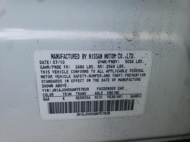 Photo 10 from auction – 2010 INFINITI EX35 BASE with VIN JN1AJ0HRXAM757828