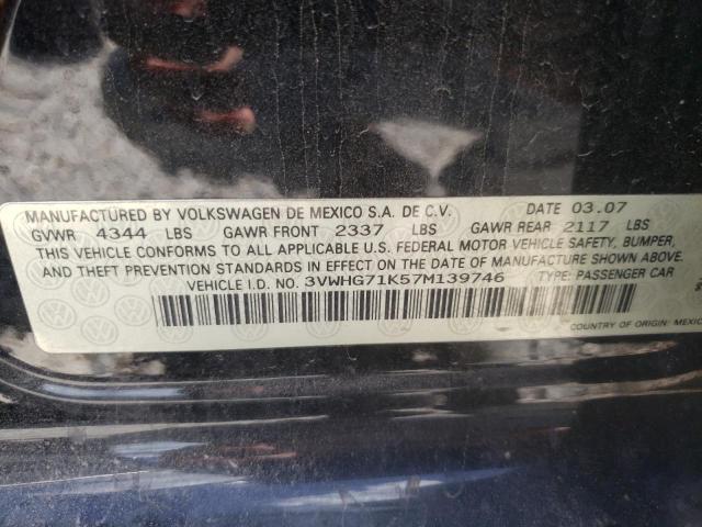 Photo 10 from auction – 2007 VOLKSWAGEN JETTA 2.5 with VIN 3VWHG71K57M139746