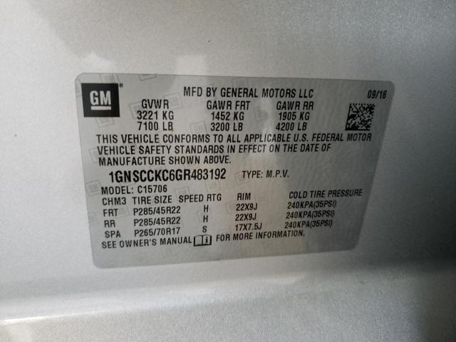 Photo 10 from auction – 2016 CHEVROLET TAHOE C150 with VIN 1GNSCCKC6GR483192