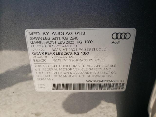 Photo 10 from auction – 2013 AUDI Q5 PRESTIG with VIN WA1WGAFP6DA089311
