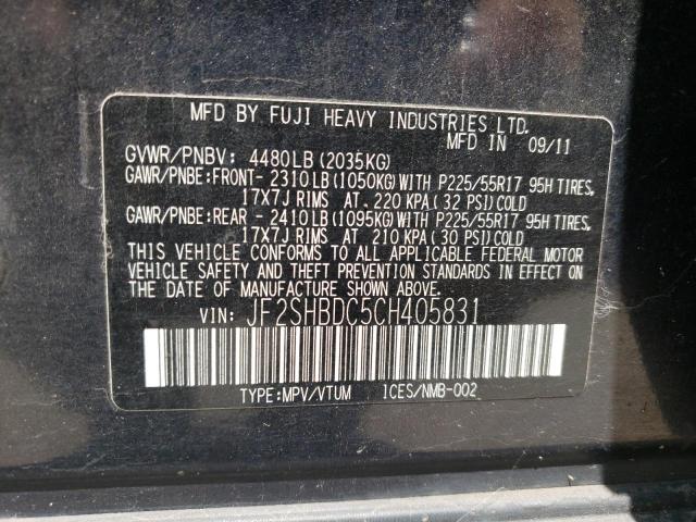Photo 10 from auction – 2012 SUBARU FORESTER 2 with VIN JF2SHBDC5CH405831