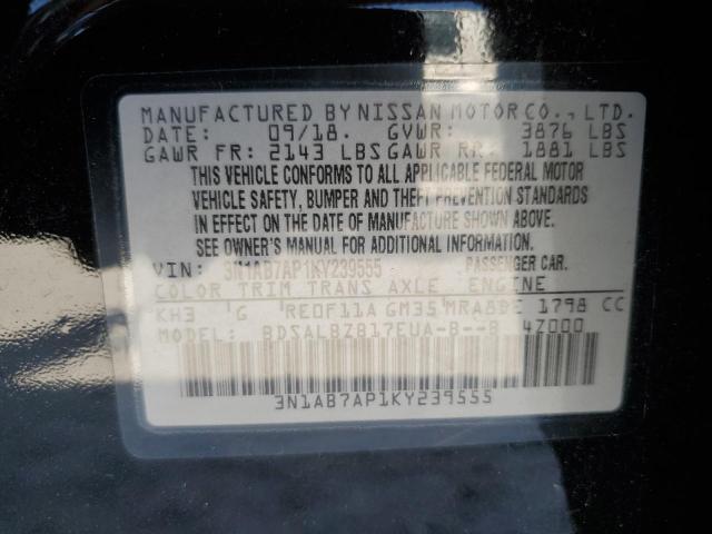 Photo 10 from auction – 2019 NISSAN SENTRA S with VIN 3N1AB7AP1KY239555