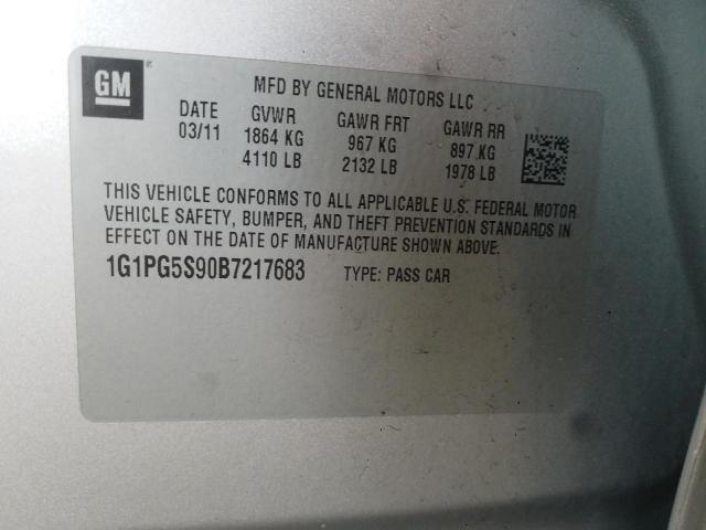 Photo 10 from auction – 2011 CHEVROLET CRUZE LT with VIN 1G1PG5S90B7217683