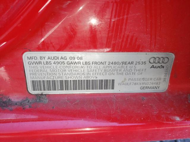 Photo 10 from auction – 2009 AUDI A4 2.0T QU with VIN WAULF78KX9N026483