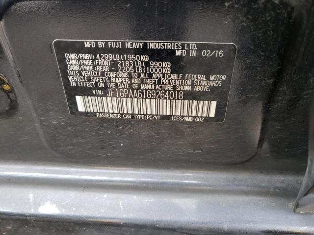 Photo 10 from auction – 2016 SUBARU IMPREZA with VIN JF1GPAA61G9264018