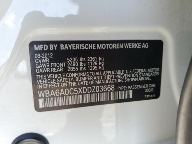 Photo 10 from auction – 2013 BMW 640 I with VIN WBA6A0C5XDDZ03668