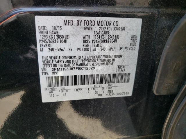 Photo 10 from auction – 2015 FORD EDGE SEL with VIN 2FMTK3J87FBC12328