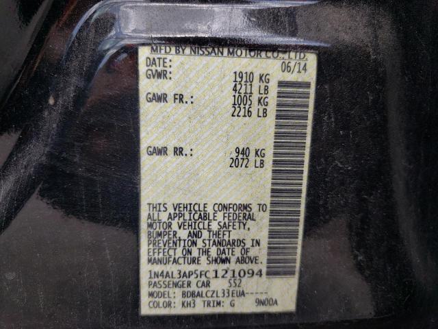 Photo 10 from auction – 2015 NISSAN ALTIMA 2.5 with VIN 1N4AL3AP5FC121094