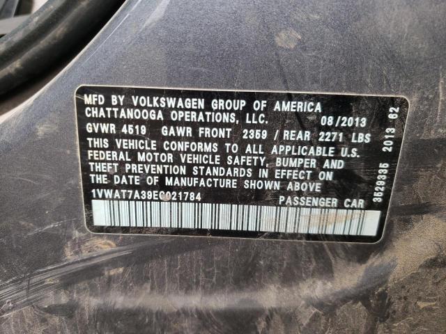 Photo 10 from auction – 2014 VOLKSWAGEN PASSAT S with VIN 1VWAT7A39EC021784