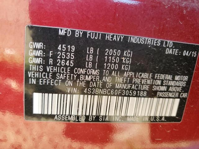 Photo 10 from auction – 2015 SUBARU LEGACY 2.5 with VIN 4S3BNBC60F3059188