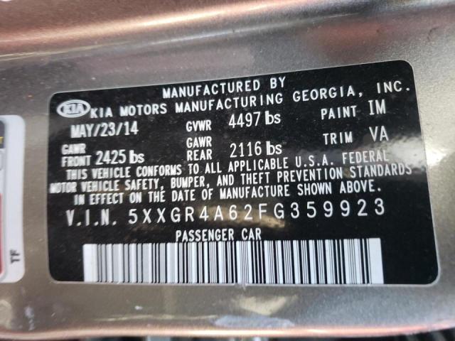 Photo 10 from auction – 2015 KIA OPTIMA SX with VIN 5XXGR4A62FG359923