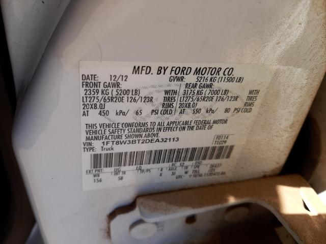 Photo 10 from auction – 2013 FORD F350 SUPER with VIN 1FT8W3BT2DEA32113
