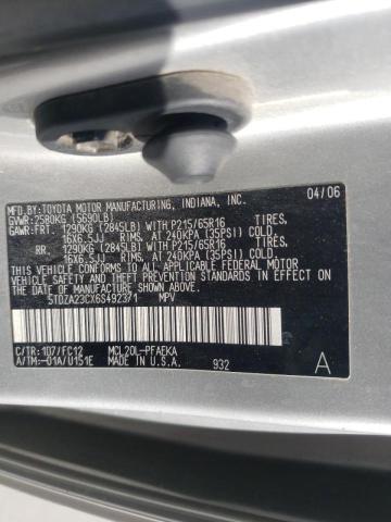 Photo 10 from auction – 2006 TOYOTA SIENNA CE with VIN 5TDZA23CX6S492371