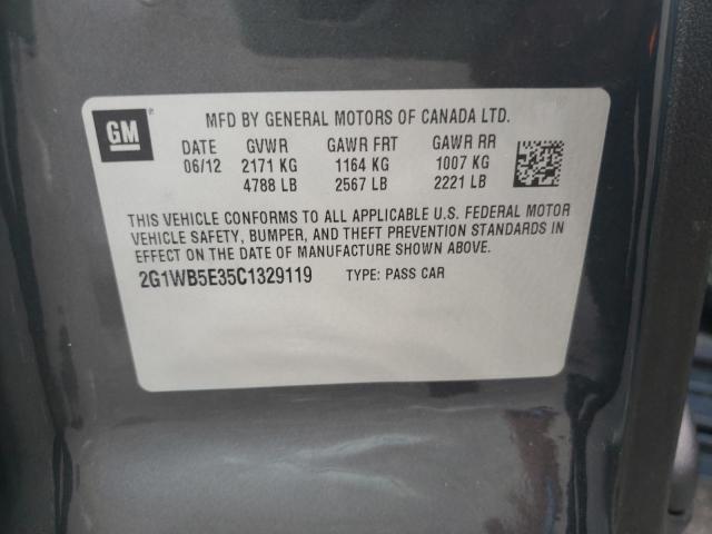 Photo 10 from auction – 2012 CHEVROLET IMPALA LT with VIN 2G1WB5E35C1329119