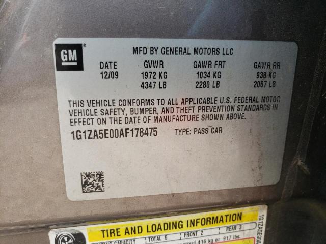 Photo 10 from auction – 2010 CHEVROLET MALIBU LS with VIN 1G1ZA5E00AF178475