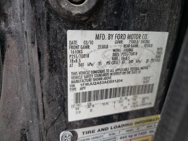 Photo 10 from auction – 2010 FORD EXPEDITION with VIN 1FMJU2A53AEB51204